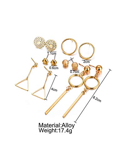 Heart Round Designs 6 Pair Earrings Set